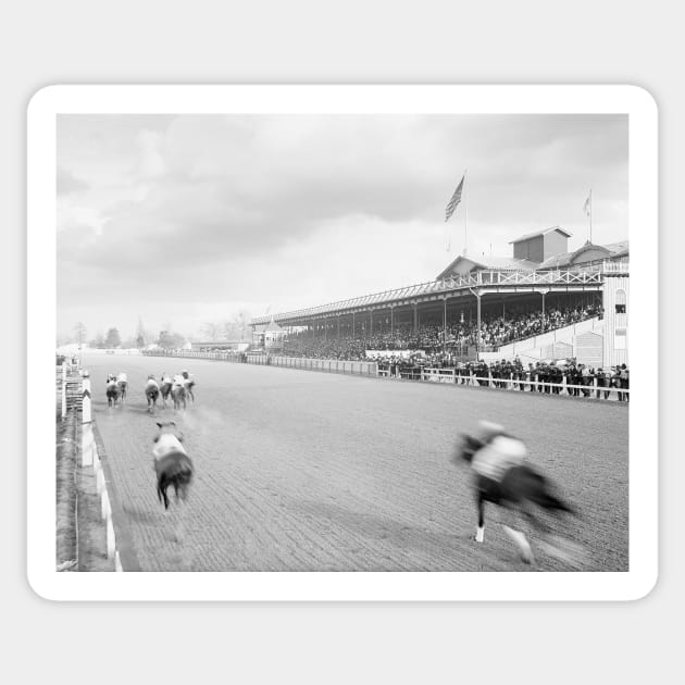 Horse Race in New Orleans, 1906. Vintage Photo Sticker by historyphoto